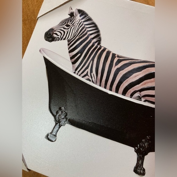 Zebra in Bathtub Art Canvas NEW - Picture 2 of 7